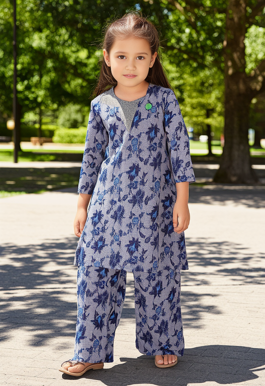 Kids 2-Piece Printed Lawn Suit with Embroidery – Stylish & Comfortable Summer Wear