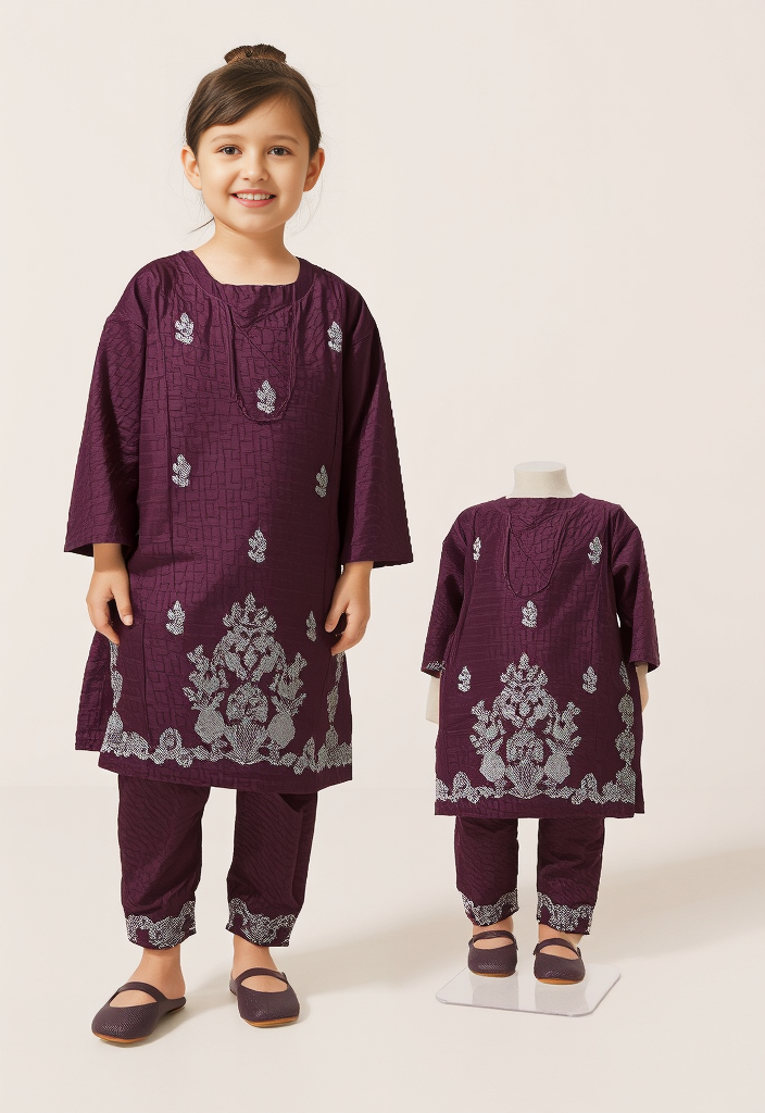 Baby Girls Kurta Pujama Set – Elegant Traditional Outfit for Little Princesse